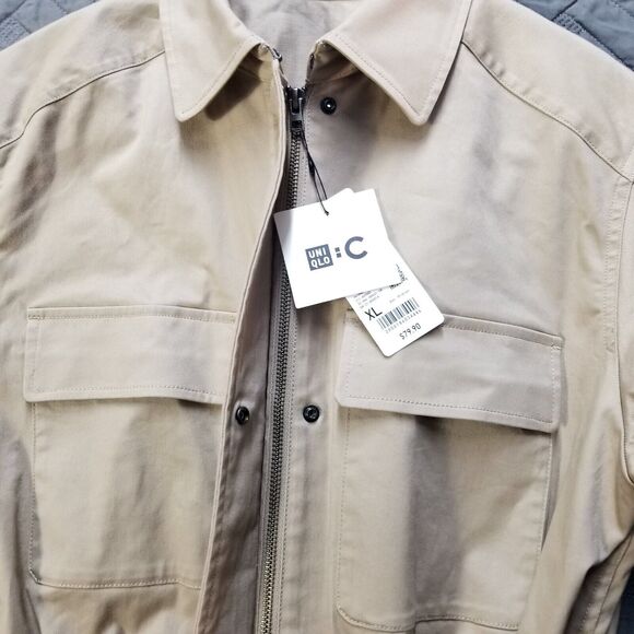 UNIQLO:C Cotton Blend Drawstring Jacket Cotton XL Brown New Cotton Blend - Picture 9 of 13